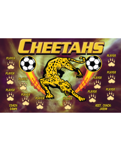 Cheetahs Soccer 9oz Fabric Team Banner DIY Live Designer