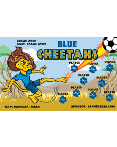Blue Cheetahs Soccer 13oz Vinyl Team Banner DIY Live Designer