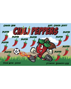 Chili Peppers Soccer 9oz Fabric Team Banner DIY Live Designer