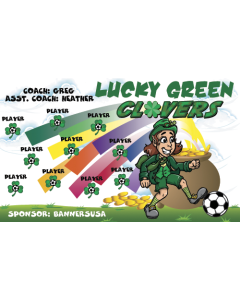 Lucky Clovers Soccer 9oz Fabric Team Banner DIY Live Designer