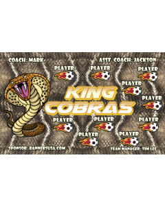 King Cobras Soccer 9oz Fabric Team Banner DIY Live Designer