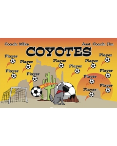Coyotes Soccer 9oz Fabric Team Banner DIY Live Designer