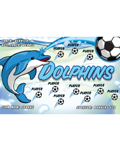 Dolphins Soccer 9oz Fabric Team Banner DIY Live Designer