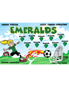 Emeralds Soccer 9oz Fabric Team Banner DIY Live Designer