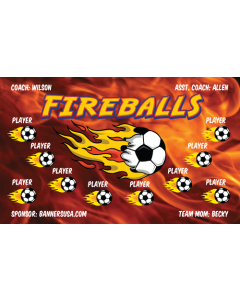 Fireballs Soccer 9oz Fabric Team Banner DIY Live Designer