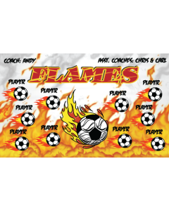 Flames Soccer 9oz Fabric Team Banner DIY Live Designer