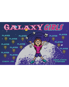 Galaxy Girls Soccer 9oz Fabric Team Banner DIY Live Designer