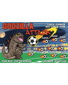 Godzilla Attack Soccer 9oz Fabric Team Banner DIY Live Designer