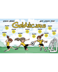 Goldilicious Soccer 9oz Fabric Team Banner DIY Live Designer