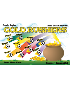 Gold Rushers Soccer 13oz Vinyl Team Banner DIY Live Designer