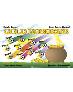 Gold Rushers Soccer 9oz Fabric Team Banner DIY Live Designer