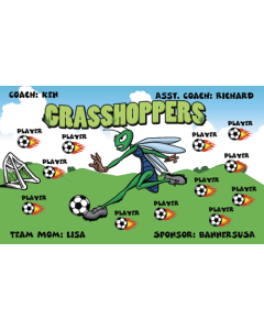 Grasshoppers Soccer 9oz Fabric Team Banner DIY Live Designer