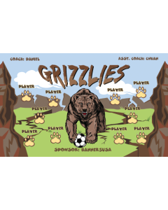 Grizzlies Soccer 9oz Fabric Team Banner DIY Live Designer