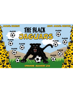Black Jaguars Soccer Fabric Team Banner Live Designer