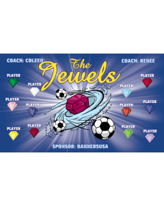 Jewels Soccer 9oz Fabric Team Banner DIY Live Designer
