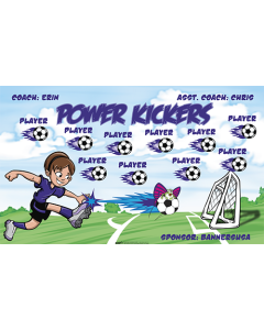 Power Kickers Soccer 9oz Fabric Team Banner DIY Live Designer