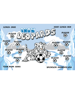 Snow Leopards Soccer 9oz Fabric Team Banner DIY Live Designer