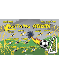 Lightning Strikers Soccer 9oz Fabric Team Banner DIY Live Designer