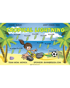 Tropical Lightning Soccer 13oz Vinyl Team Banner DIY Live Designer