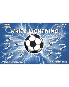 White Lightning Soccer 9oz Fabric Team Banner DIY Live Designer