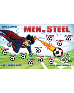Men Of Steel Soccer 9oz Fabric Team Banner DIY Live Designer