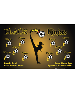 Black Ninjas Soccer 13oz Vinyl Team Banner DIY Live Designer