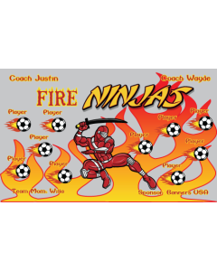 Fire Ninjas Soccer 9oz Fabric Team Banner DIY Live Designer