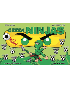 Green Ninjas Soccer 9oz Fabric Team Banner DIY Live Designer