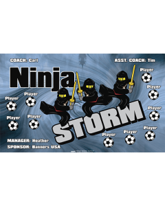 Ninja Storm Soccer 9oz Fabric Team Banner DIY Live Designer