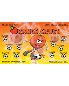 Orange Crush Soccer 9oz Fabric Team Banner DIY Live Designer