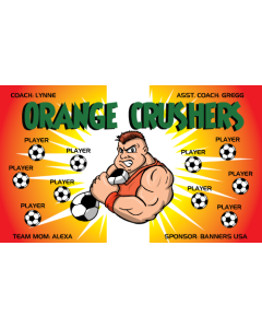 Orange Crushers Soccer 9oz Fabric Team Banner DIY Live Designer