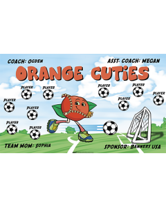 Orange Cuties Soccer 9oz Fabric Team Banner DIY Live Designer