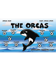 Orcas Soccer 9oz Fabric Team Banner DIY Live Designer