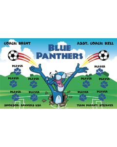 Blue Panthers Soccer 9oz Fabric Team Banner DIY Live Designer