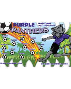Purple Panthers Soccer 13oz Vinyl Team Banner DIY Live Designer