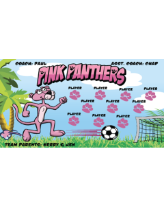 Pink Panthers Soccer 9oz Fabric Team Banner DIY Live Designer