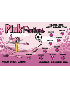 Pink Panthers Soccer 13oz Vinyl Team Banner DIY Live Designer