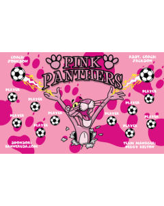 Pink Panthers Soccer 9oz Fabric Team Banner DIY Live Designer