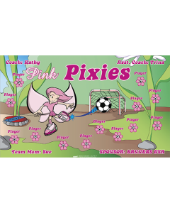 Pink Pixies Soccer 13oz Vinyl Team Banner DIY Live Designer
