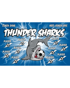 Thunder Sharks Soccer 13oz Vinyl Team Banner DIY Live Designer
