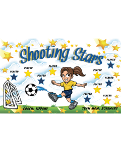 Shooting Stars Soccer 9oz Fabric Team Banner DIY Live Designer