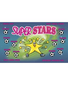 Super Stars Soccer 9oz Fabric Team Banner DIY Live Designer