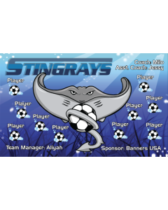 Stingrays Soccer 9oz Fabric Team Banner DIY Live Designer