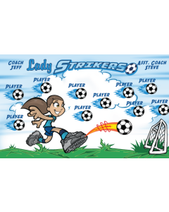 Lady Strikers Soccer 9oz Fabric Team Banner DIY Live Designer