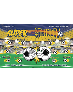 Super Strikers Soccer 9oz Fabric Team Banner DIY Live Designer