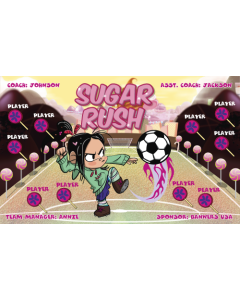 Sugar Rush Soccer 9oz Fabric Team Banner DIY Live Designer