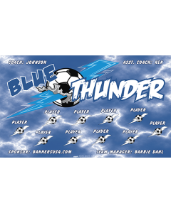Blue Thunder Soccer 9oz Fabric Team Banner DIY Live Designer
