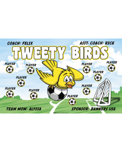 Tweety Bird Soccer 9oz Fabric Team Banner DIY Live Designer