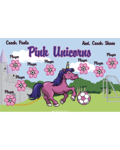 Pink Unicorns Soccer 13oz Vinyl Team Banner DIY Live Designer