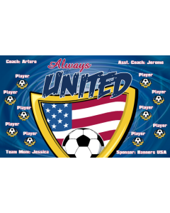 Always United Soccer 9oz Fabric Team Banner DIY Live Designer